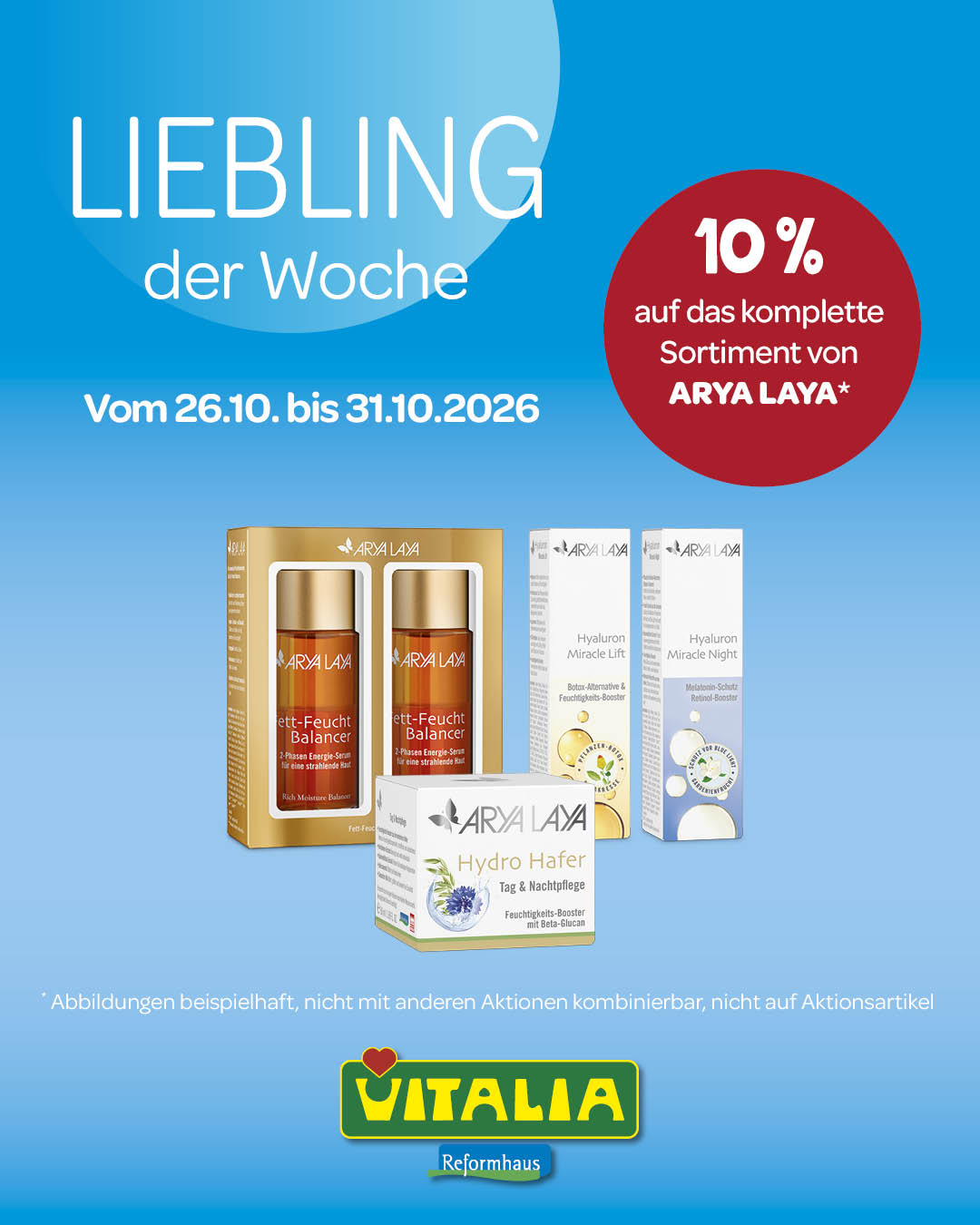 Vitalia Reformhaus: Liebling der Woche – 10% auf das komplette Sortiment von ARYA LAYA