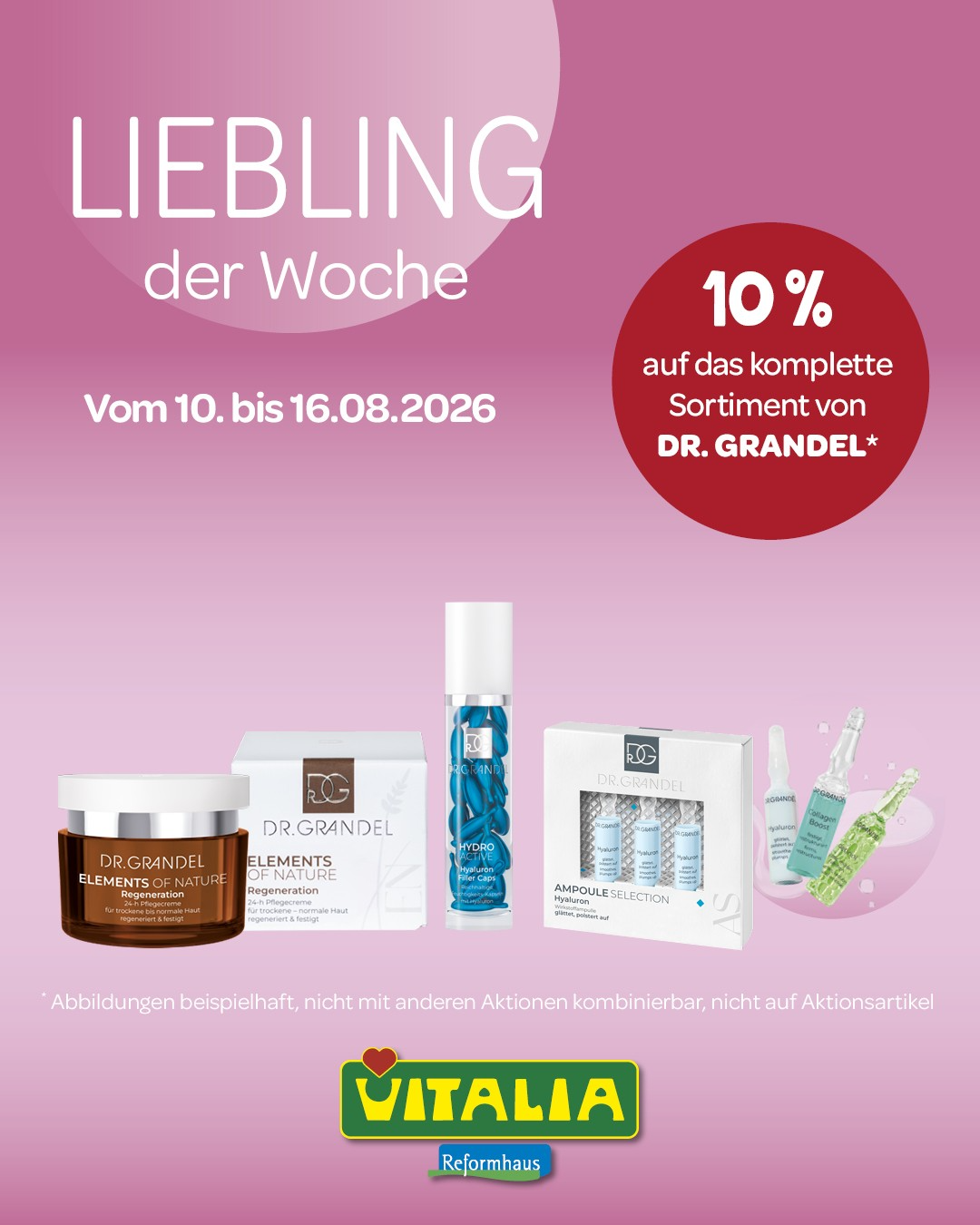 Vitalia Reformhaus: Liebling der Woche – 10% auf das komplette Sortiment von DR. GRANDEL