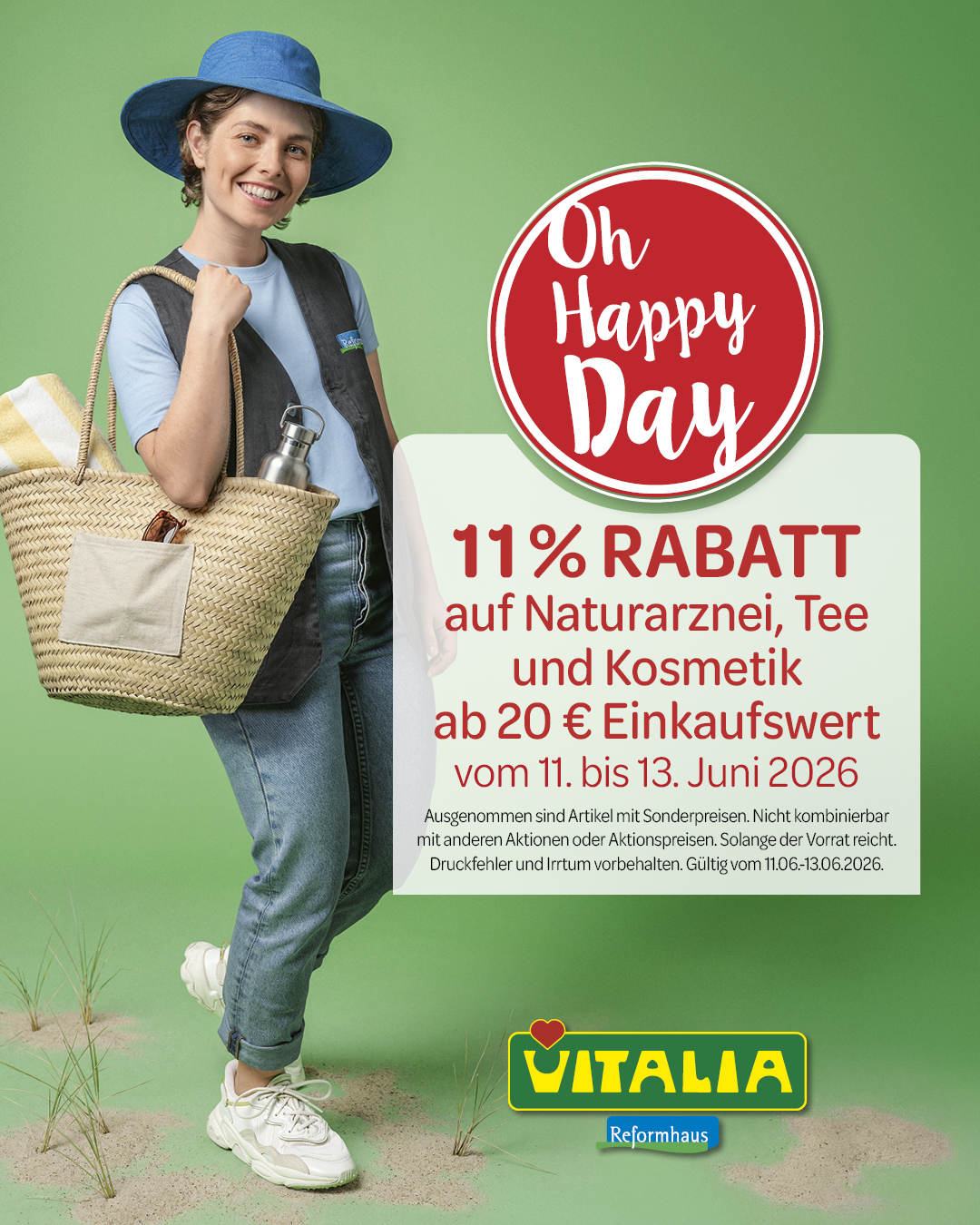 VITALIA Reformhaus: Oh Happy Day – 11% Rabatt auf Naturarznei, Tee und Kosmetik